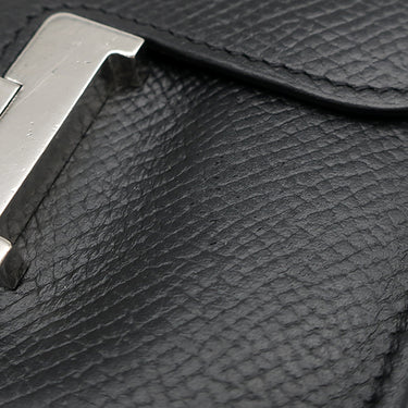 エルメス HERMES コンスタンス コンパクト ブラック ヴォーエプソン 二つ折り財布 シルバー金具 黒 コンパクトウォレット