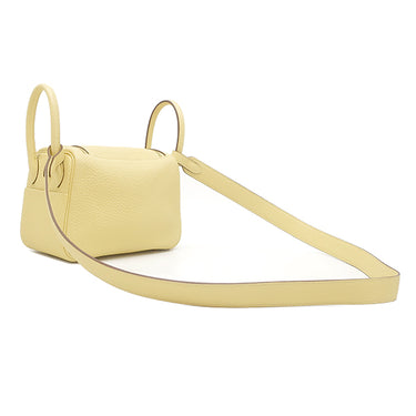 エルメス HERMES リンディ ミニ 20 ヴェルソ ジョーヌプッサン×ナタ トリヨンクレマンス ショルダーバッグ ゴールド金具 バイカラー