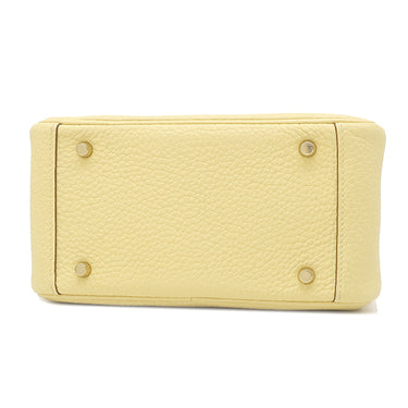 エルメス HERMES リンディ ミニ 20 ヴェルソ ジョーヌプッサン×ナタ トリヨンクレマンス ショルダーバッグ ゴールド金具 バイカラー