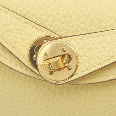 エルメス HERMES リンディ ミニ 20 ヴェルソ ジョーヌプッサン×ナタ トリヨンクレマンス ショルダーバッグ ゴールド金具 バイカラー