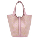 エルメス HERMES ピコタンロックPM ラッキーデイジー モーヴシルベストル×ホワイト×キュイーブル ヴォースイフト ハンドバッグ シルバー金具 鍵 カデナ 欠品