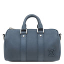ルイヴィトン LOUIS VUITTON キーポルXS M81003 ブルー レザー トリヨンレザー 2WAYバッグ シルバー金具 青 ハンドバッグ ショルダー
