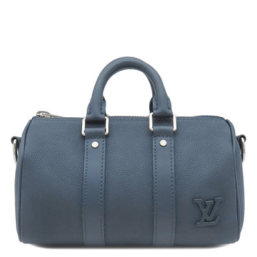 ルイヴィトン LOUIS VUITTON キーポルXS M81003 ブルー レザー トリヨンレザー 2WAYバッグ シルバー金具 青 ハンドバッグ ショルダー