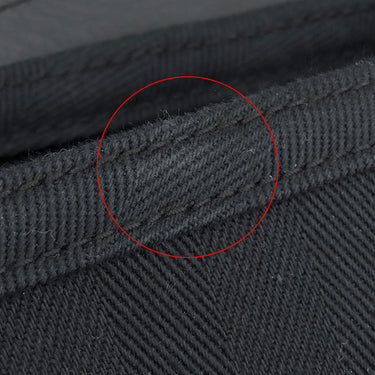 エルメス HERMES ヴァルパライソ ロング MM ブラック トワルシェブロン レザー ハンドバッグ シルバー金具 黒