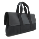 エルメス HERMES ヴァルパライソ ロング MM ブラック トワルシェブロン レザー ハンドバッグ シルバー金具 黒