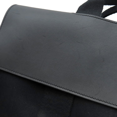 エルメス HERMES ヴァルパライソ ロング MM ブラック トワルシェブロン レザー ハンドバッグ シルバー金具 黒