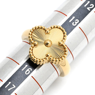 ヴァンクリーフアーペル Van Cleef & Arpels ヴィンテージ アルハンブラ ギヨシェ VCARP6I300 イエローゴールド K18YG #55(JP15) リング 指輪 Au750 18金 YG 14.5号