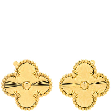 ヴァンクリーフアーペル Van Cleef & Arpels ヴィンテージ アルハンブラ VCARP3JL00 イエローゴールド K18YG ピアス Au 750YG ギヨシェ 18K
