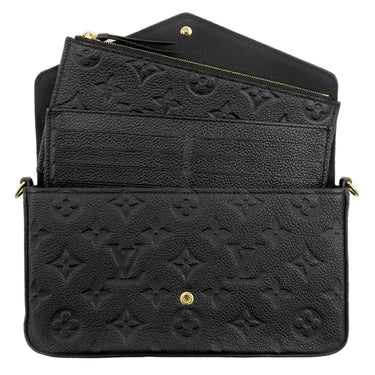 ルイヴィトン LOUIS VUITTON ポシェット フェリシー M64064 ブラック モノグラムアンプラント チェーンウォレット ゴールド金具 ショルダー