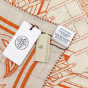 エルメス HERMES カレ140 カレジェアン オレンジ×ナチュラル×ルージュ カシミヤ シルク ストール 新品 未使用 【Mors a Jouets Bandana/馬銜 バンダナ】