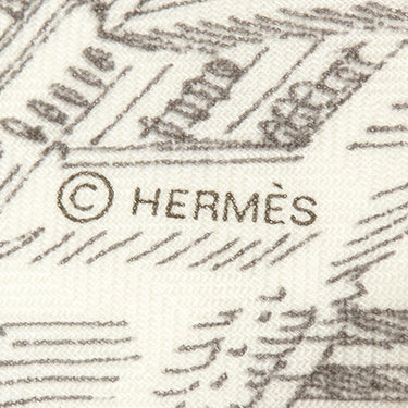 エルメス HERMES カレ140 カレジェアン H244273S 10 ホワイト×グリス×ローズ カシミヤ シルク ストール 新品 未開封 【 ヌーベル シテ カヴァリエール 】