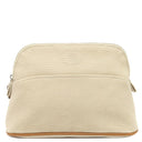 エルメス HERMES ボリードポーチ ミニ H104773M 01 ナチュラル×オレンジ コットン アニョーミロ ポーチ シルバー金具 新品 未使用