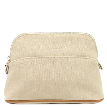 エルメス HERMES ボリードポーチ ミニ H104773M 01 ナチュラル×オレンジ コットン アニョーミロ ポーチ シルバー金具 新品 未使用