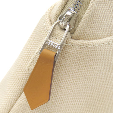 エルメス HERMES ボリードポーチ ミニ H104773M 01 ナチュラル×オレンジ コットン アニョーミロ ポーチ シルバー金具 新品 未使用