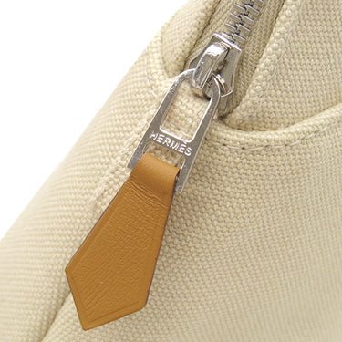 エルメス HERMES ボリードポーチ ミニ H104772M 01 ナチュラル コットン アニョーミロ ポーチ シルバー金具 新品 未使用 オレンジ