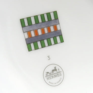 エルメス HERMES ヒドゥン H NO.3 P067231P ホワイト×グリーンXオレンジ 磁器 食器 白 緑 オレンジ 新品 未使用 ポーセリン