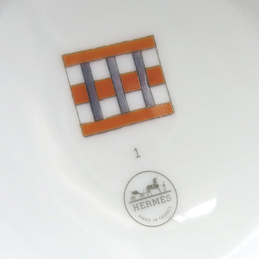 エルメス HERMES ヒドゥン H NO.1 P067031P ホワイトXオレンジXブルー 磁器 食器 白 オレンジ ブルー 新品 未使用 ポーセリン