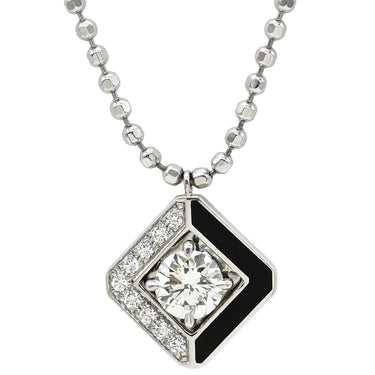 カルティエ Cartier ガラントリー ドゥ カルティエ ホワイトゴールド×ブラック K18WG ダイヤモンド ブラックラッカー ネックレス Cartier 18K ダイヤ パヴェ ブラックラッカー