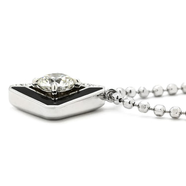 カルティエ Cartier ガラントリー ドゥ カルティエ ホワイトゴールド×ブラック K18WG ダイヤモンド ブラックラッカー ネックレス Cartier 18K ダイヤ パヴェ ブラックラッカー