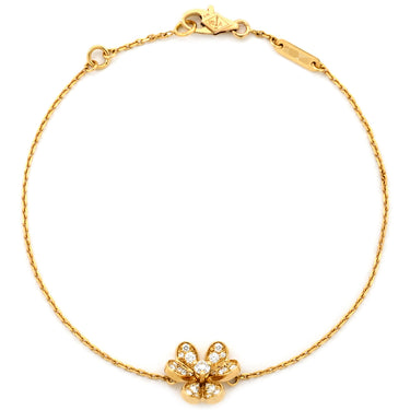 ヴァンクリーフアーペル Van Cleef & Arpels フリヴォル ブレスレット ダイヤ ミニ VCARP24100 イエローゴールド K18YG ダイヤモンド ブレスレット 750 18K フラワーモチーフ