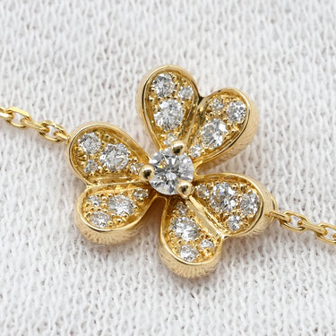 ヴァンクリーフアーペル Van Cleef & Arpels フリヴォル ブレスレット ダイヤ ミニ VCARP24100 イエローゴールド K18YG ダイヤモンド ブレスレット 750 18K フラワーモチーフ