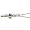 ブルガリ BVLGARI セルペンティ クロス ペンダント ホワイトゴールド K18WG ダイヤモンド ブルーサファイア ネックレス 750 18K WG パヴェダイヤ ブルーサファイア 十字架