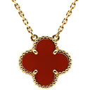 ヴァンクリーフアーペル Van Cleef & Arpels ヴィンテージ アルハンブラ ペンダント VCARD38500 レッド×イエローゴールド K18YG カーネリアン ネックレス Au750 18K 赤 カーネリアン