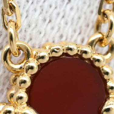 ヴァンクリーフアーペル Van Cleef & Arpels ヴィンテージ アルハンブラ ペンダント VCARD38500 レッド×イエローゴールド K18YG カーネリアン ネックレス Au750 18K 赤 カーネリアン