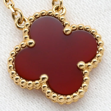 ヴァンクリーフアーペル Van Cleef & Arpels ヴィンテージ アルハンブラ ペンダント VCARD38500 レッド×イエローゴールド K18YG カーネリアン ネックレス Au750 18K 赤 カーネリアン