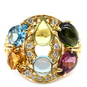 ブルガリ BVLGARI アストラーレ チェルキ イエローゴールド K18YG ダイヤモンド マルチストーン リング 指輪 ダイヤ 色石 マルチストーン 10号