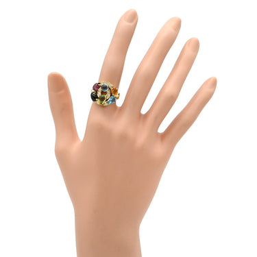 ブルガリ BVLGARI アストラーレ チェルキ イエローゴールド K18YG ダイヤモンド マルチストーン リング 指輪 ダイヤ 色石 マルチストーン 10号