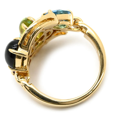 ブルガリ BVLGARI アストラーレ チェルキ イエローゴールド K18YG ダイヤモンド マルチストーン リング 指輪 ダイヤ 色石 マルチストーン 10号