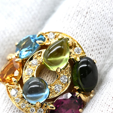 ブルガリ BVLGARI アストラーレ チェルキ イエローゴールド K18YG ダイヤモンド マルチストーン リング 指輪 ダイヤ 色石 マルチストーン 10号