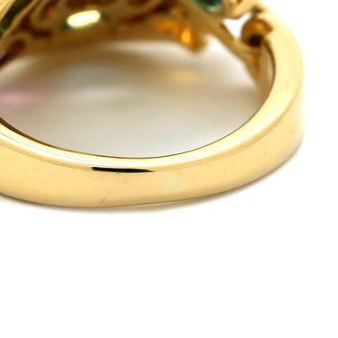 ブルガリ BVLGARI アストラーレ チェルキ イエローゴールド K18YG ダイヤモンド マルチストーン リング 指輪 ダイヤ 色石 マルチストーン 10号