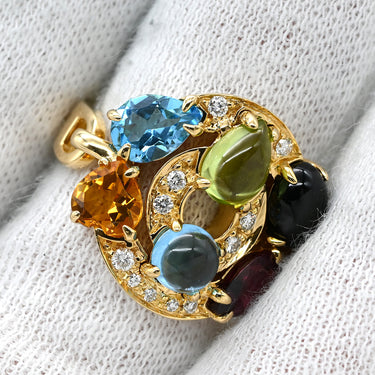 ブルガリ BVLGARI アストラーレ チェルキ イエローゴールド K18YG ダイヤモンド マルチストーン リング 指輪 ダイヤ 色石 マルチストーン 10号