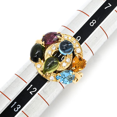 ブルガリ BVLGARI アストラーレ チェルキ イエローゴールド K18YG ダイヤモンド マルチストーン リング 指輪 ダイヤ 色石 マルチストーン 10号