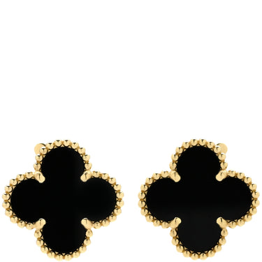 ヴァンクリーフアーペル Van Cleef & Arpels ヴィンテージ アルハンブラ VCARA44200 ブラック×イエローゴールド K18YG オニキス イヤリング Au 750YG 黒 18K オニキス
