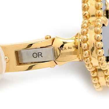 ヴァンクリーフアーペル Van Cleef & Arpels ヴィンテージ アルハンブラ VCARA44200 ブラック×イエローゴールド K18YG オニキス イヤリング Au 750YG 黒 18K オニキス