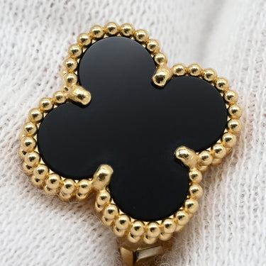 ヴァンクリーフアーペル Van Cleef & Arpels ヴィンテージ アルハンブラ VCARA44200 ブラック×イエローゴールド K18YG オニキス イヤリング Au 750YG 黒 18K オニキス