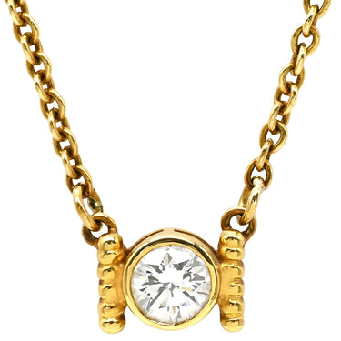 クリスチャン・ディオール Christian Dior ダイヤモンド チェーン イエローゴールド K18YG ダイヤモンド ネックレス Dior Au750 18K 18金 ソリティア 1P 1石 1粒