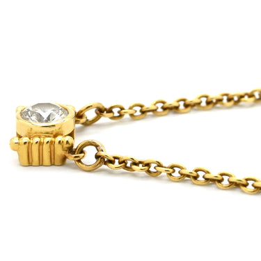 クリスチャン・ディオール Christian Dior ダイヤモンド チェーン イエローゴールド K18YG ダイヤモンド ネックレス Dior Au750 18K 18金 ソリティア 1P 1石 1粒