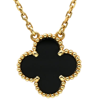 ヴァンクリーフアーペル Van Cleef & Arpels ヴィンテージ アルハンブラ VCARA45800 ブラック×イエローゴールド K18YG オニキス ネックレス Au750 18K 黒 オニキス