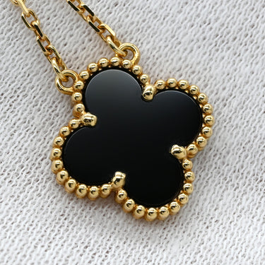 ヴァンクリーフアーペル Van Cleef & Arpels ヴィンテージ アルハンブラ VCARA45800 ブラック×イエローゴールド K18YG オニキス ネックレス Au750 18K 黒 オニキス