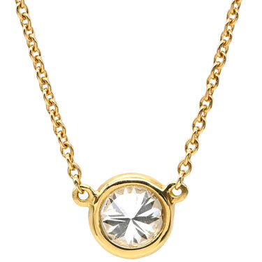 ティファニー Tiffany & Co バイザヤード シングルダイヤ イエローゴールド K18YG ダイヤモンド ネックレス T&Co. 1P 1石 1粒 エルサペレッティ
