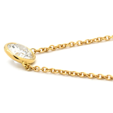 ティファニー Tiffany & Co バイザヤード シングルダイヤ イエローゴールド K18YG ダイヤモンド ネックレス T&Co. 1P 1石 1粒 エルサペレッティ