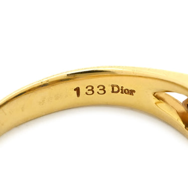 クリスチャン・ディオール Christian Dior ダイヤモンドリング イエローゴールド K18YG ダイヤモンド サファイア リング 指輪 Christian Dior Au750 K18 ダイヤ×サファイア 10号