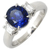タサキ TASAKI ブルーサファイア 2.41ct ダイヤモンド 0.26ct ブルー×プラチナシルバー Pt900 サファイア ダイヤモンド リング 指輪 青 Pt900 オーバル バゲットカット 9.5号