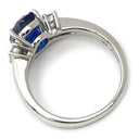 タサキ TASAKI ブルーサファイア 2.41ct ダイヤモンド 0.26ct ブルー×プラチナシルバー Pt900 サファイア ダイヤモンド リング 指輪 青 Pt900 オーバル バゲットカット 9.5号