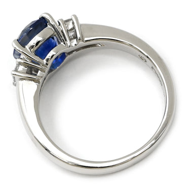 タサキ TASAKI ブルーサファイア 2.41ct ダイヤモンド 0.26ct ブルー×プラチナシルバー Pt900 サファイア ダイヤモンド リング 指輪 青 Pt900 オーバル バゲットカット 9.5号