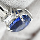 タサキ TASAKI ブルーサファイア 2.41ct ダイヤモンド 0.26ct ブルー×プラチナシルバー Pt900 サファイア ダイヤモンド リング 指輪 青 Pt900 オーバル バゲットカット 9.5号